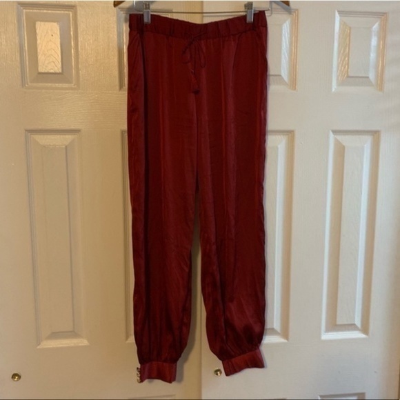 Express Dark Red Jogger Dress Pants Size Small